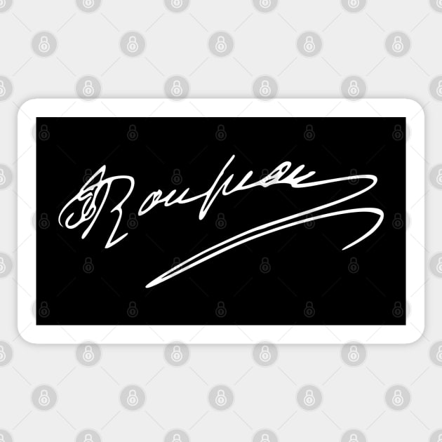Signature of Jean-Jacques Rousseau, Philosopher of the Enlightenment Sticker by TuncGK